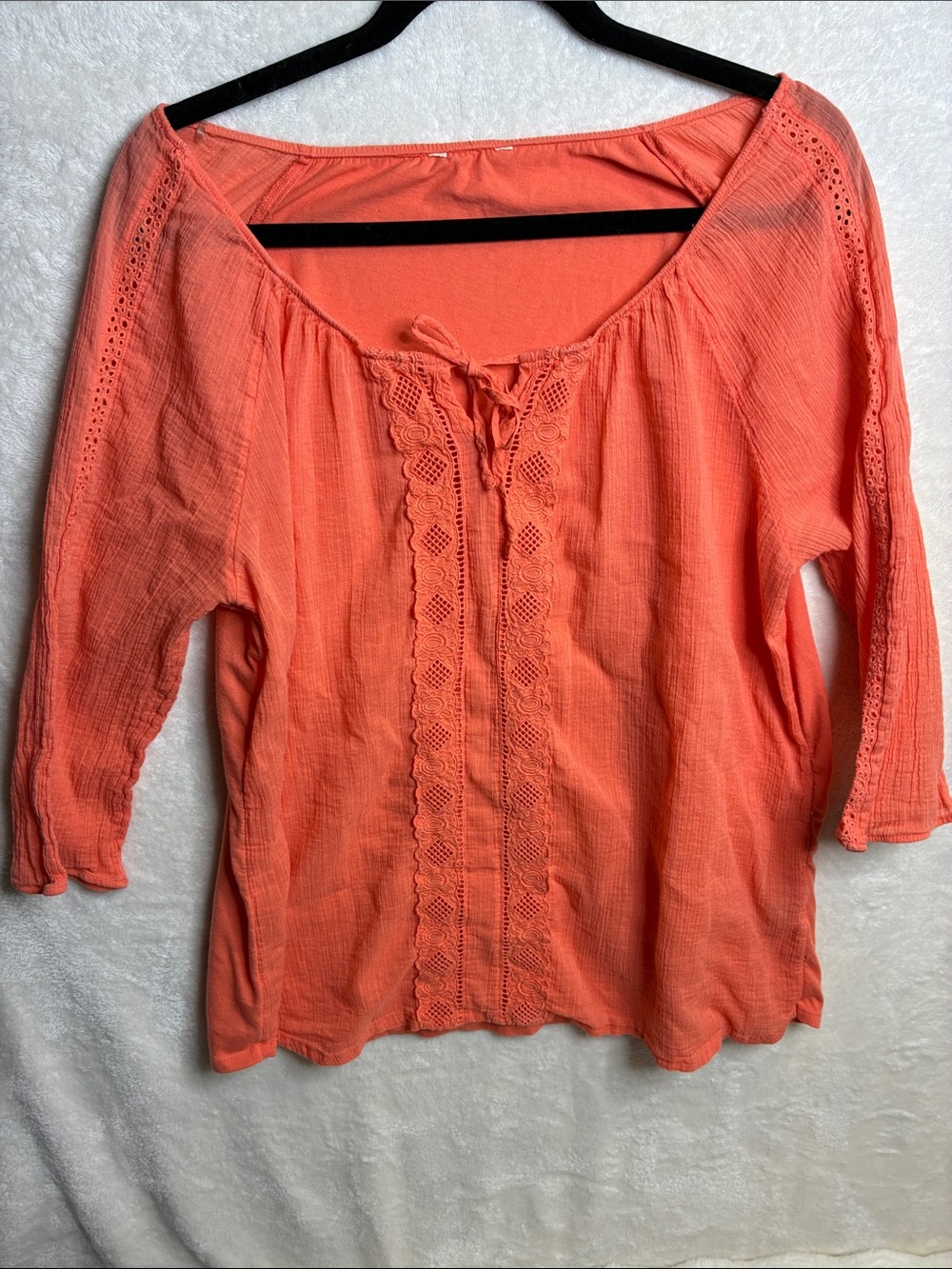Women’s Coral Peasant Blouse - Unbranded